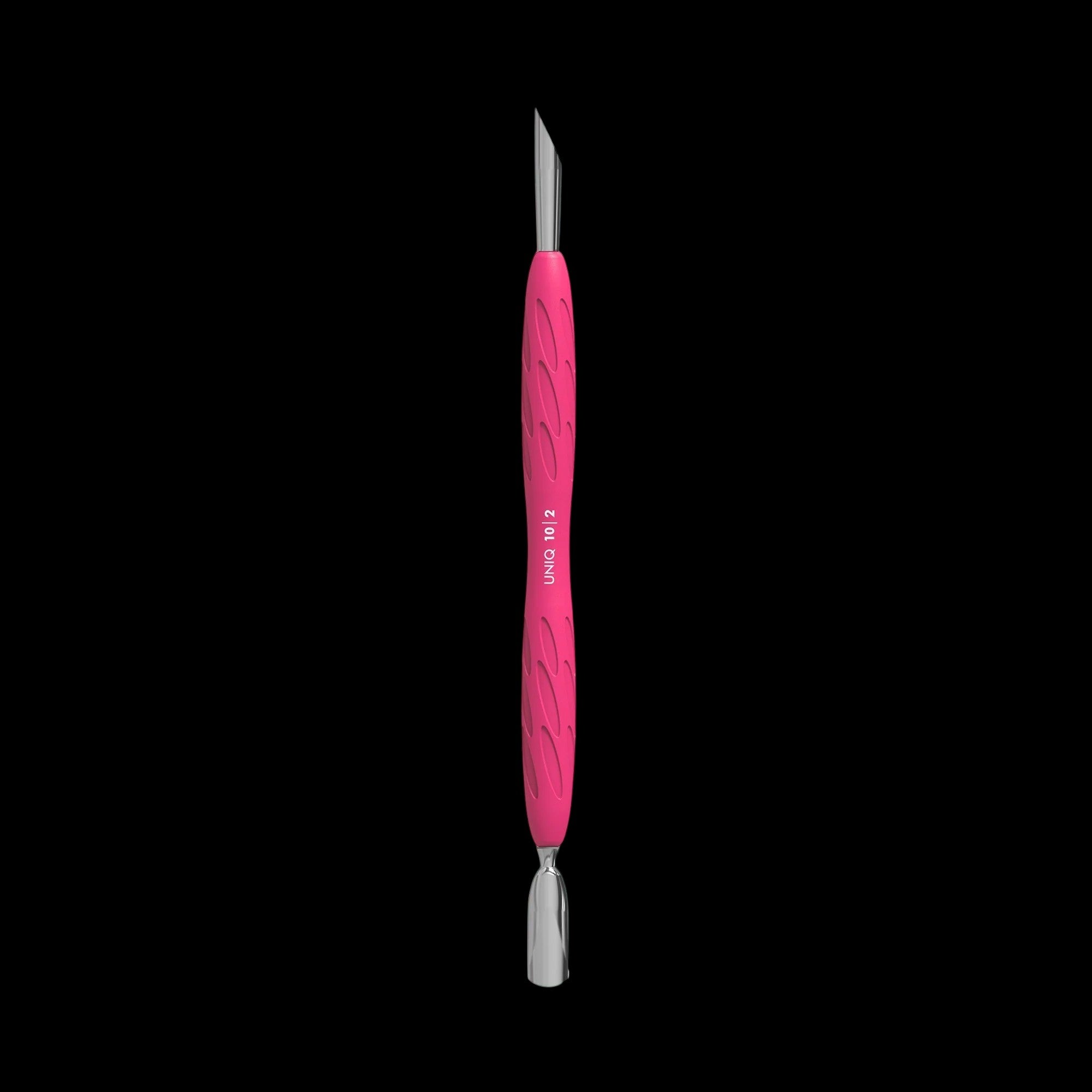 Manicure Pusher With Silicone Handle "Gummy" UNIQ 10 TYPE 2 (Narrow Rounded Pusher + Slanted Pusher) -PQ-10/2- STALEKS by kvadrat store