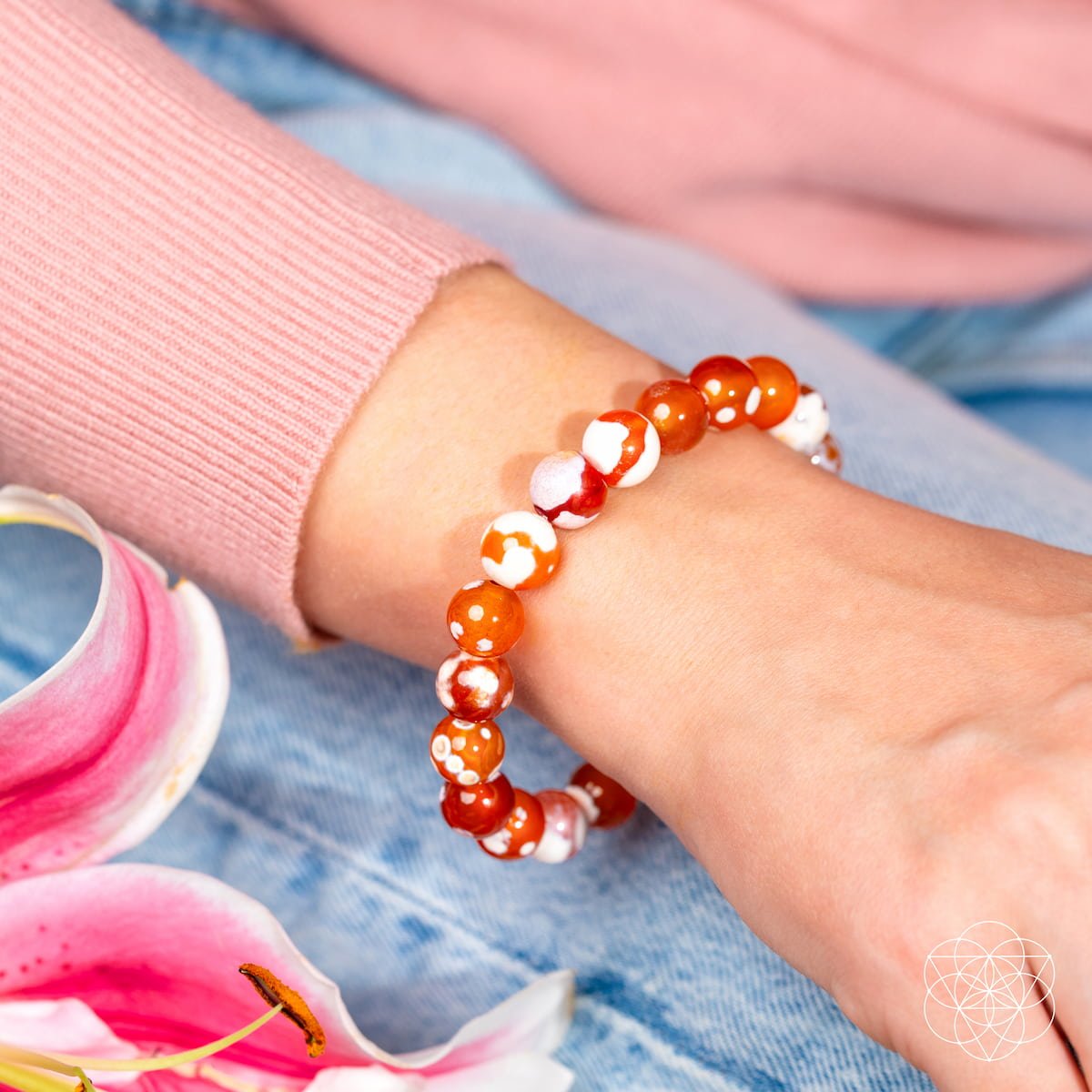 Feminine Force – Carnelian Orca Agate Bracelet by Conscious Items