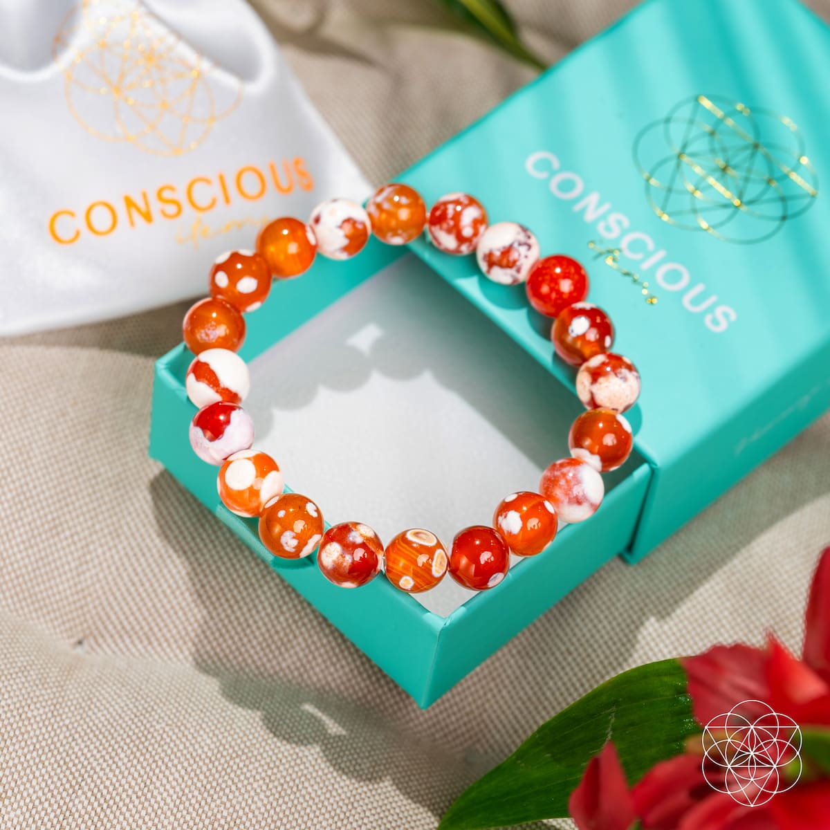 Feminine Force – Carnelian Orca Agate Bracelet by Conscious Items