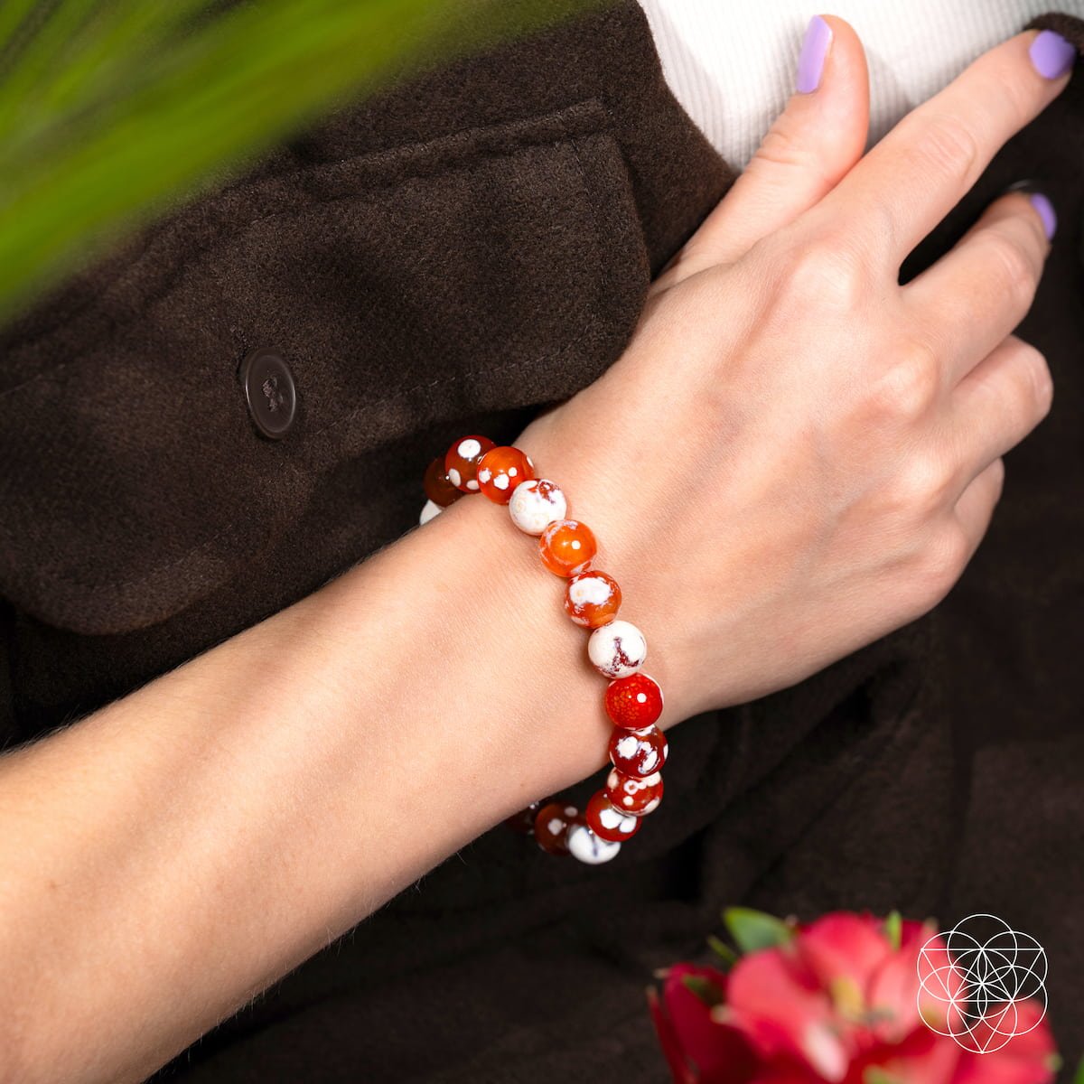 Feminine Force – Carnelian Orca Agate Bracelet by Conscious Items