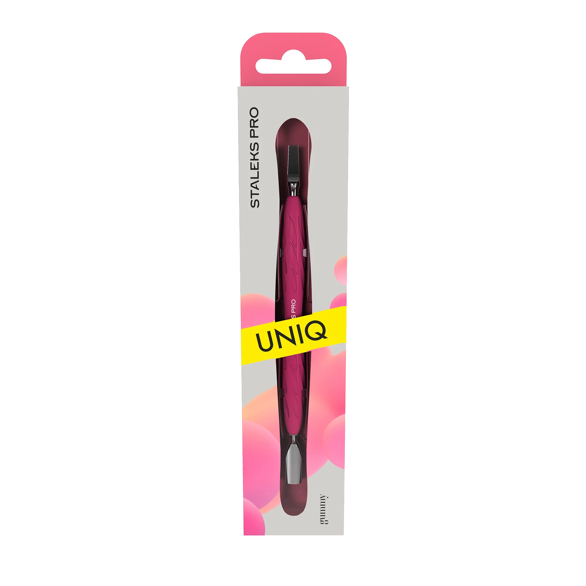 Manicure Pusher With Silicone Handle "Gummy" UNIQ 10 TYPE 5 (Narrow Rounded Pusher + Wide Blade) PQ-10/5- STALEKS by kvadrat store