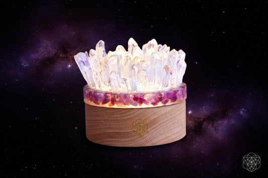Find My Peace - Quartz & Tourmaline Lamp of Blooming Tranquility by Conscious Items