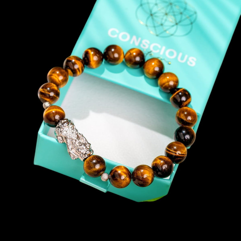 Fortune Flows - Tiger’s Eye & Pixiu Bracelet by Conscious Items