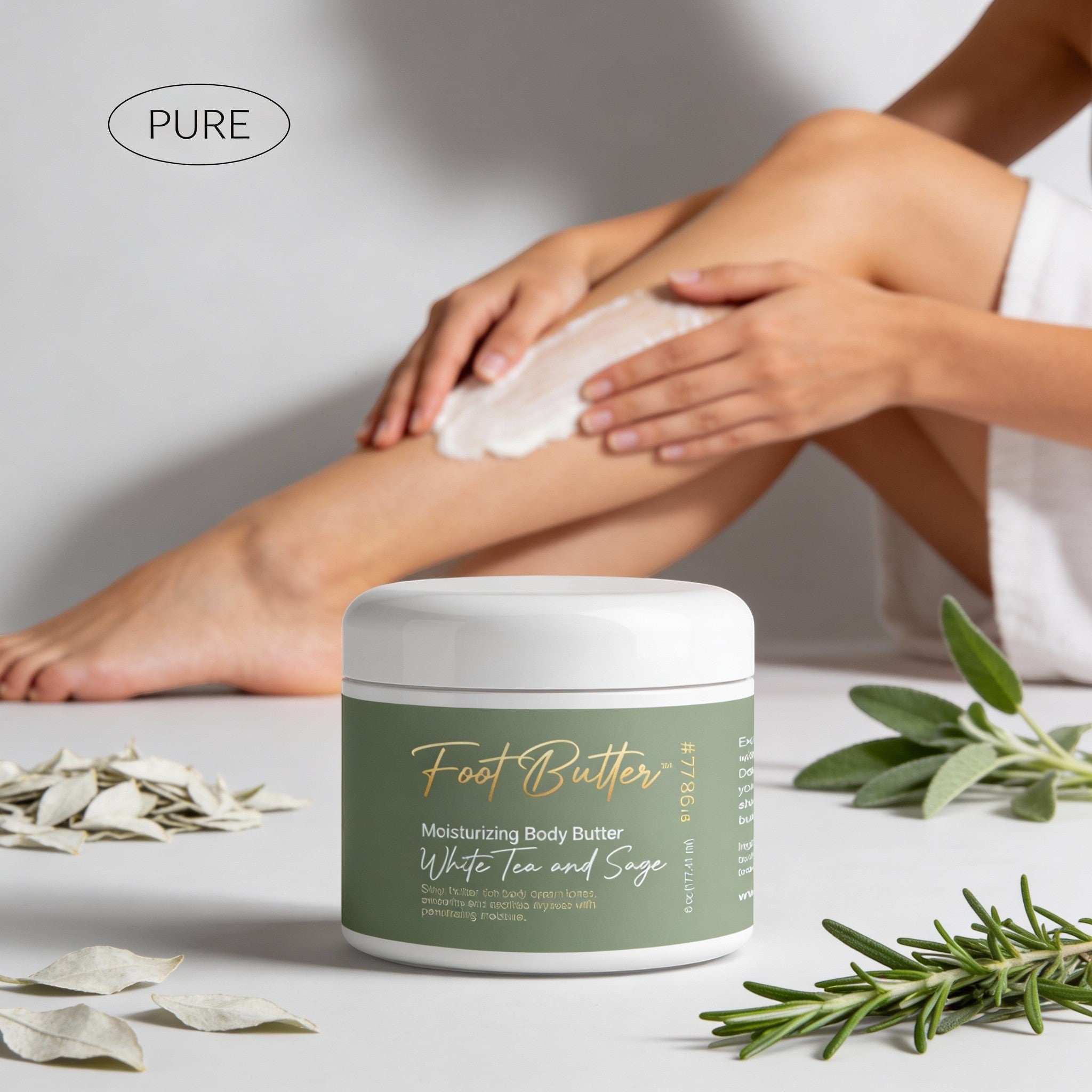 White Tea & Sage Moisturizing Body Butter – Hydrating, Nourishing, Ultra-Soft Skin Cream by Foot Butter by Dr Ron