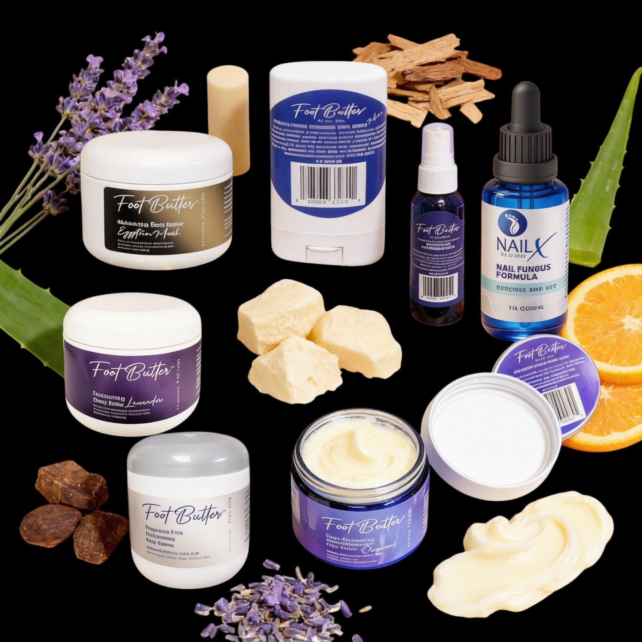 Ultimate Foot & Body Care Bundle – Foot Butter Creams, Body Butter, Heel Balm, Cooling Spray, Nail Repair & Bath Soap by Foot Butter by Dr Ron