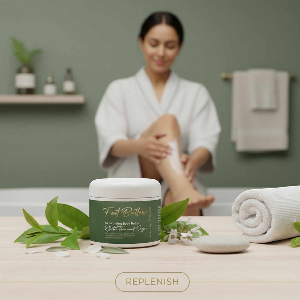 White Tea & Sage Moisturizing Body Butter – Hydrating, Nourishing, Ultra-Soft Skin Cream by Foot Butter by Dr Ron