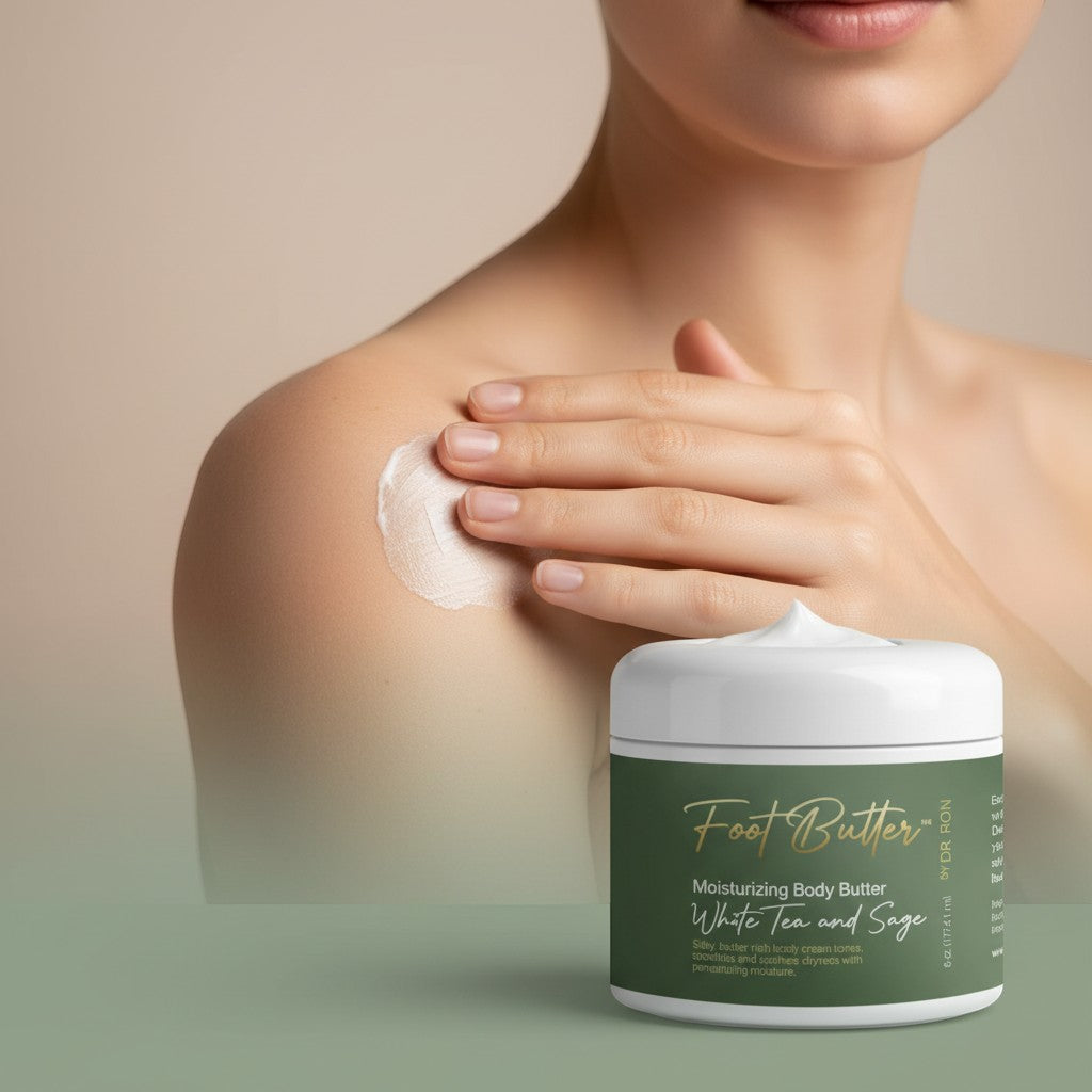 White Tea & Sage Moisturizing Body Butter – Hydrating, Nourishing, Ultra-Soft Skin Cream by Foot Butter by Dr Ron