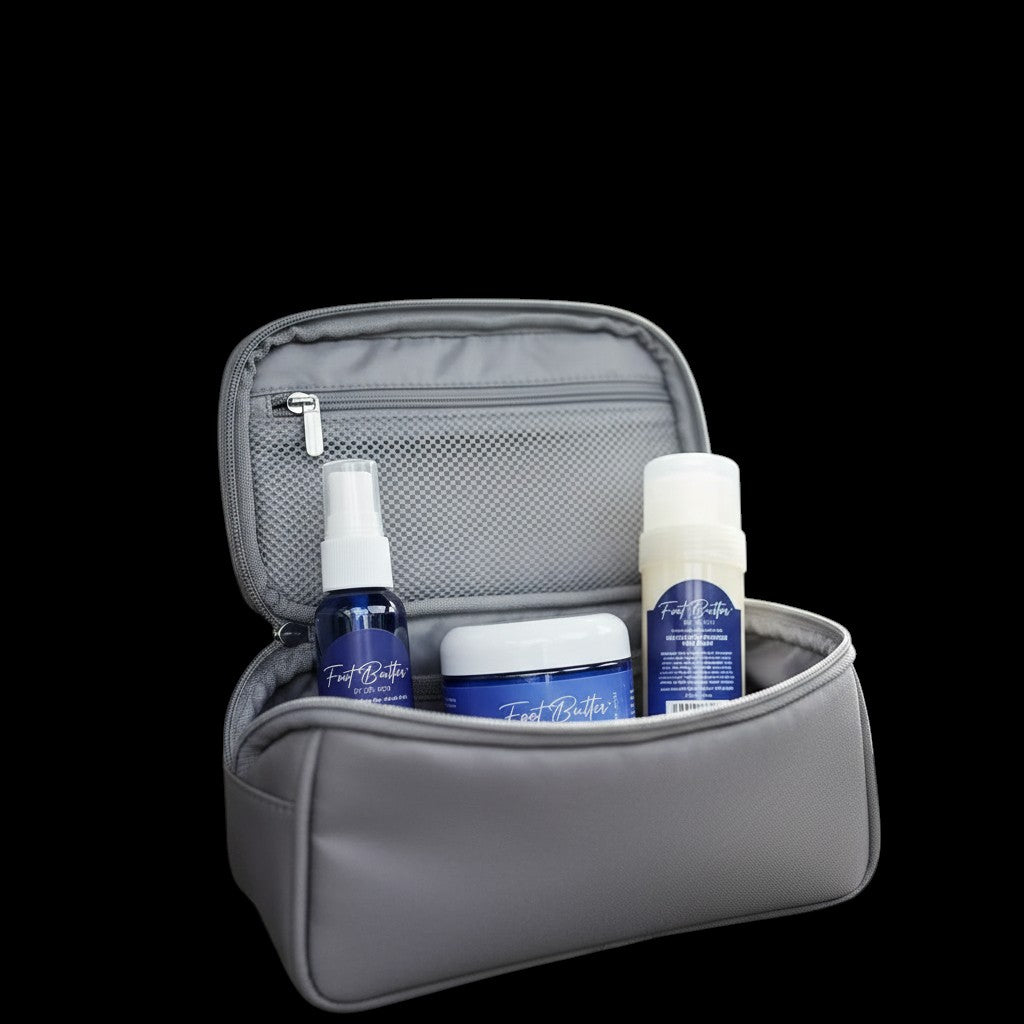 Foot Care Bundle – Lavender Jasmine Foot Butter, Cracked Heel Balm, Cooling Spray & Pumice Scrubber by Foot Butter by Dr Ron