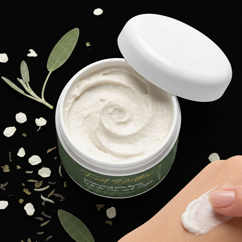 White Tea & Sage Moisturizing Body Butter – Hydrating, Nourishing, Ultra-Soft Skin Cream by Foot Butter by Dr Ron