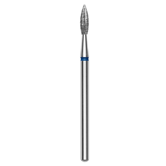 DIAMOND NAIL DRILL BIT, "POINTED FLAME", BLUE, HEAD DIAMETER 2.3 MM/WORKING PART 8 MM (FA11B023/8) - STALEKS™