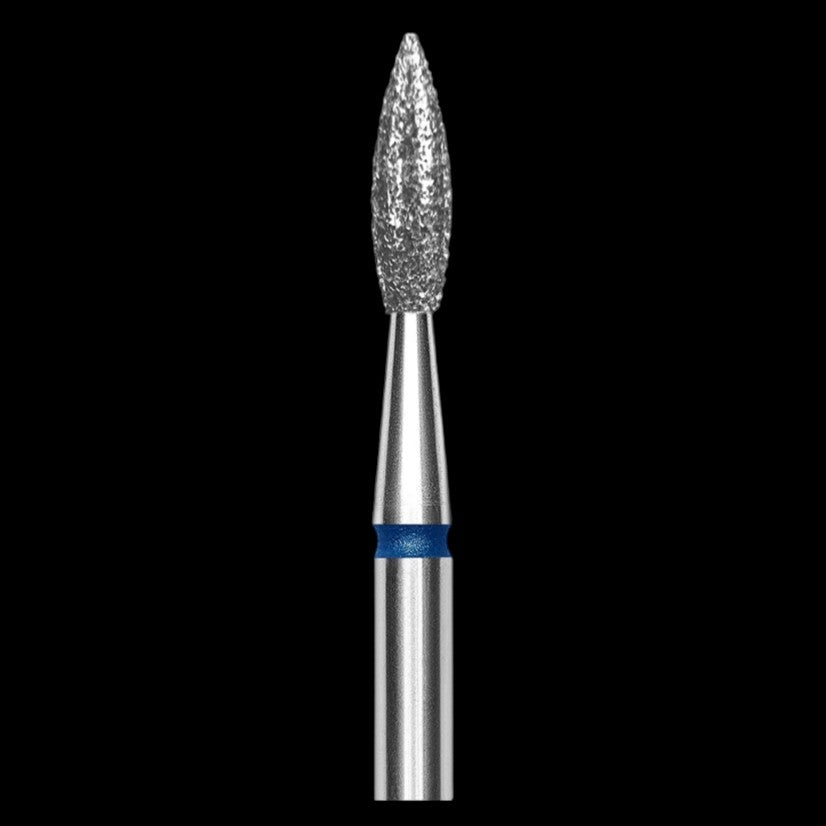 DIAMOND NAIL DRILL BIT, "POINTED FLAME", BLUE, HEAD DIAMETER 2.3 MM/WORKING PART 8 MM (FA11B023/8) - STALEKS™ by kvadrat store