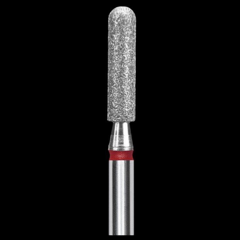 DIAMOND NAIL DRILL BIT, "ROUNDED CYLINDER", RED, HEAD DIAMETER 2.5 MM / WORKING PART 10 MM (FA30R025/10) - STALEKS™ by kvadrat store