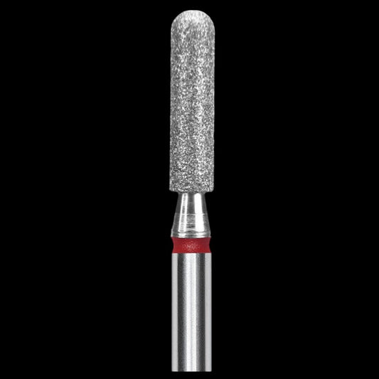 DIAMOND NAIL DRILL BIT, "ROUNDED CYLINDER", RED, HEAD DIAMETER 2.5 MM / WORKING PART 10 MM (FA30R025/10) - STALEKS™ by kvadrat store