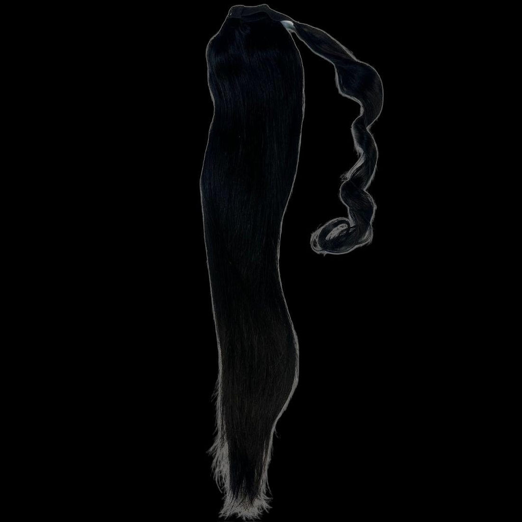 Jet Black 100% Human Hair Ponytail Extension by Private Label