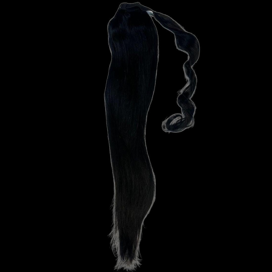 Jet Black 100% Human Hair Ponytail Extension by Private Label
