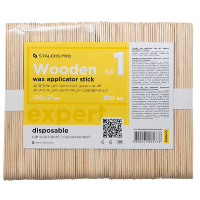 STALEKS PRO EXPERT 10 WOODEN WAX APPLICATOR STICK №1 100 PCS DSW-10 - STALEKS™ by kvadrat store