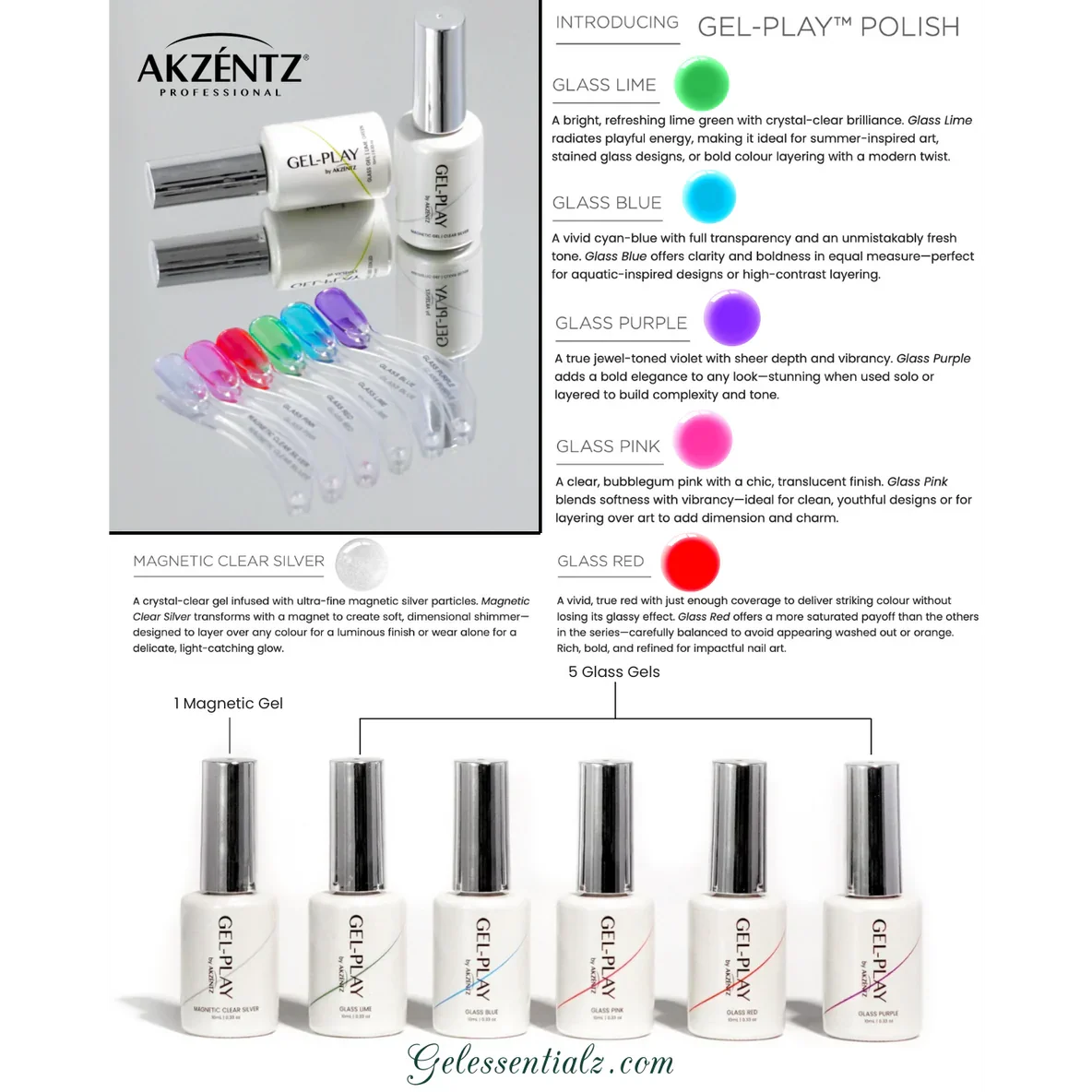 Akzentz - Gel Play Magnetic Clear Silver, 10ml