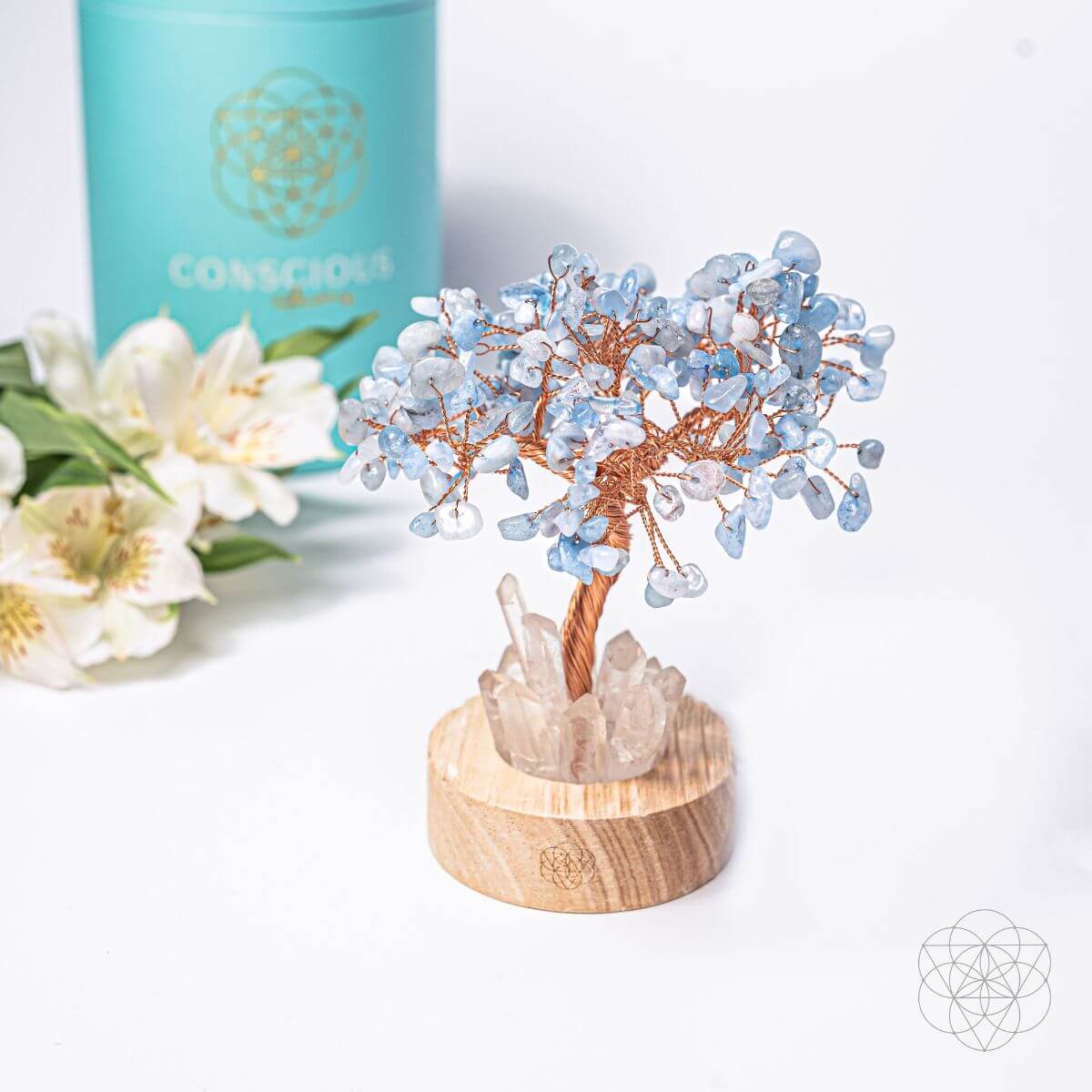Guardian Angel Lamp of Protection - Aquamarine Tree by Conscious Items