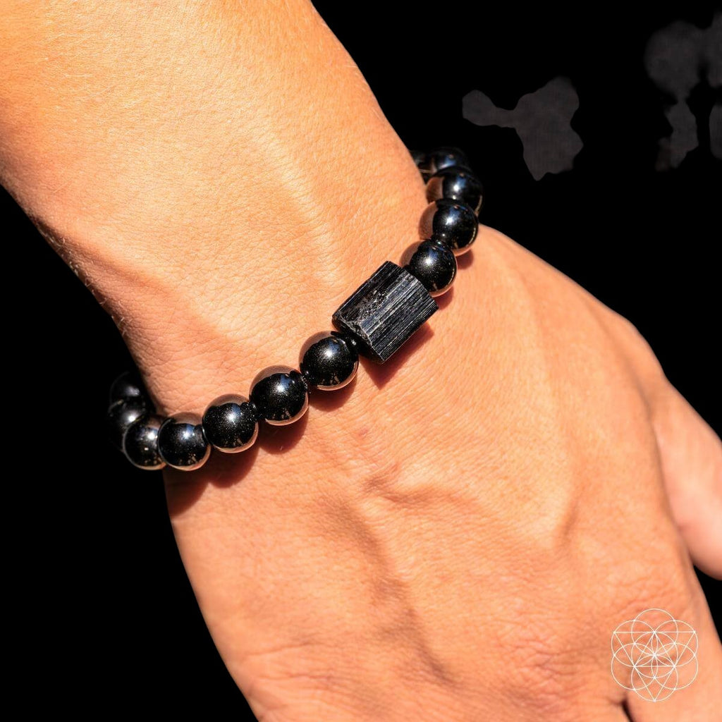 Habit Breaker - Black Obsidian & Tourmaline Bracelet by Conscious Items