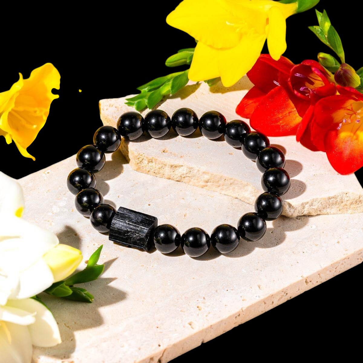 Habit Breaker - Black Obsidian & Tourmaline Bracelet by Conscious Items