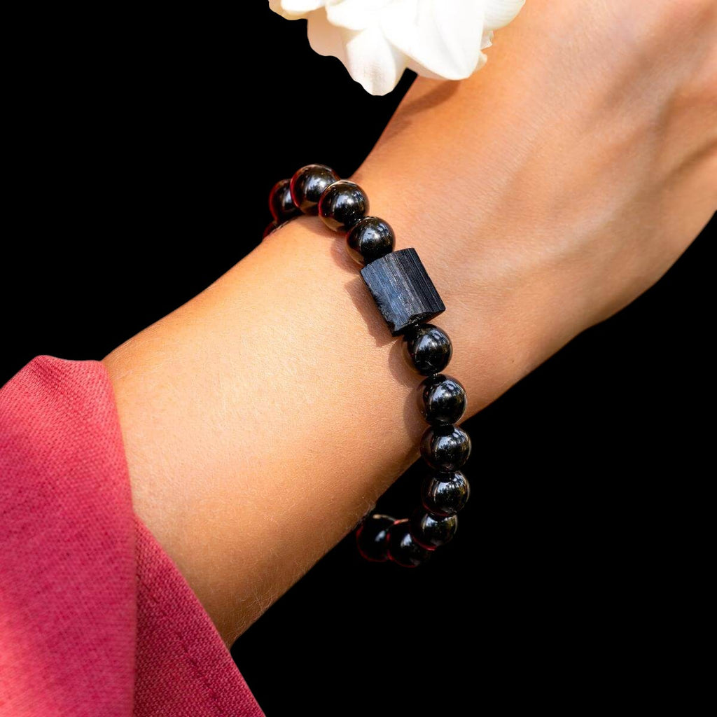 Habit Breaker - Black Obsidian & Tourmaline Bracelet by Conscious Items
