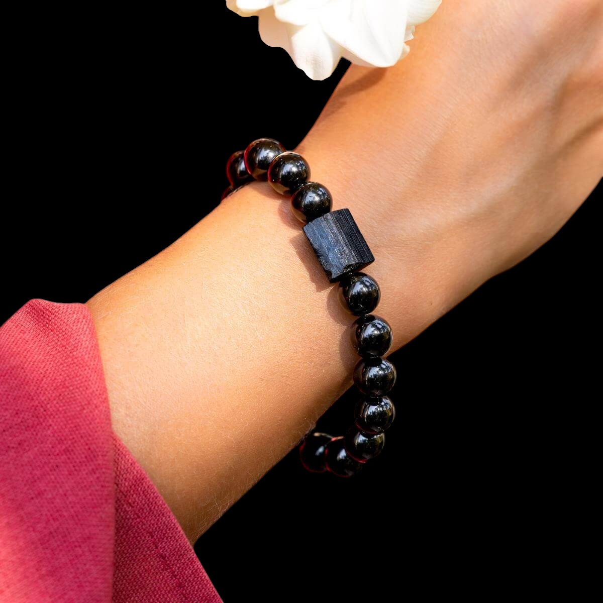 Habit Breaker - Black Obsidian & Tourmaline Bracelet by Conscious Items