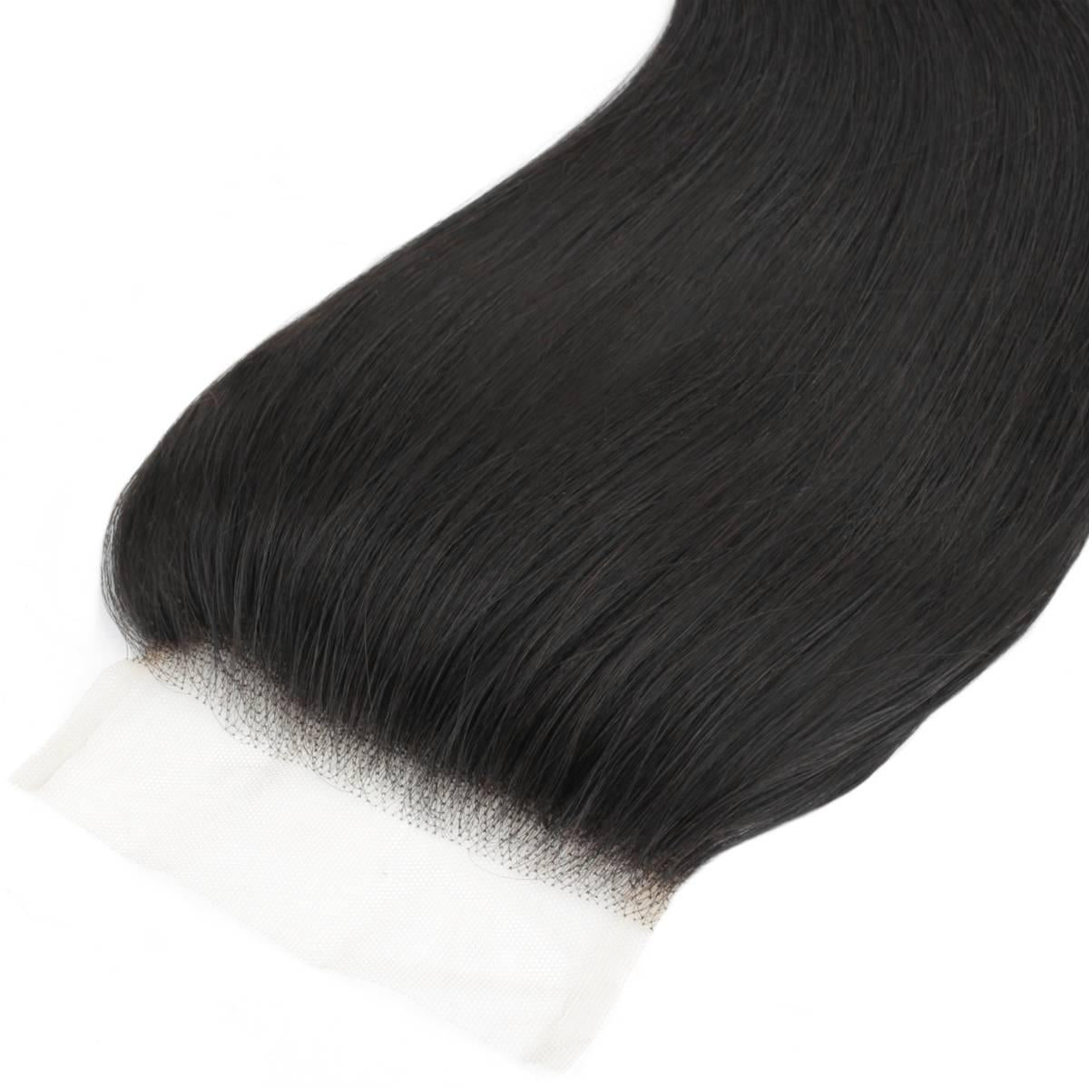 Brazilian Silky Straight 4x4 Transparent Lace Human Hair Closure by Private Label