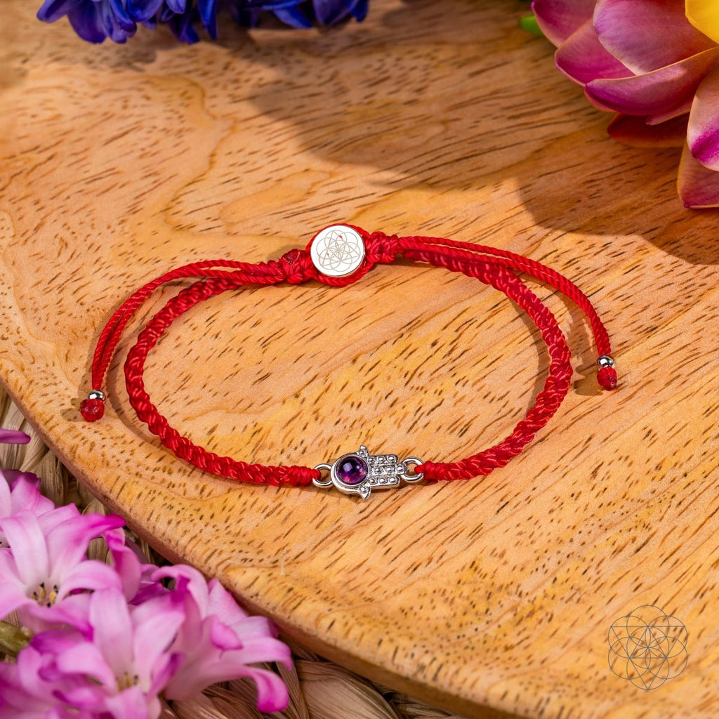 Hamsa Hand of Protection - Four-Strand Red String Bracelet by Conscious Items