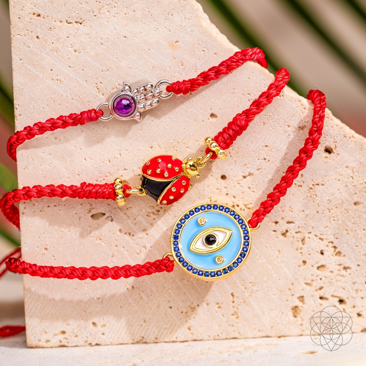 Hamsa Hand of Protection - Four-Strand Red String Bracelet by Conscious Items