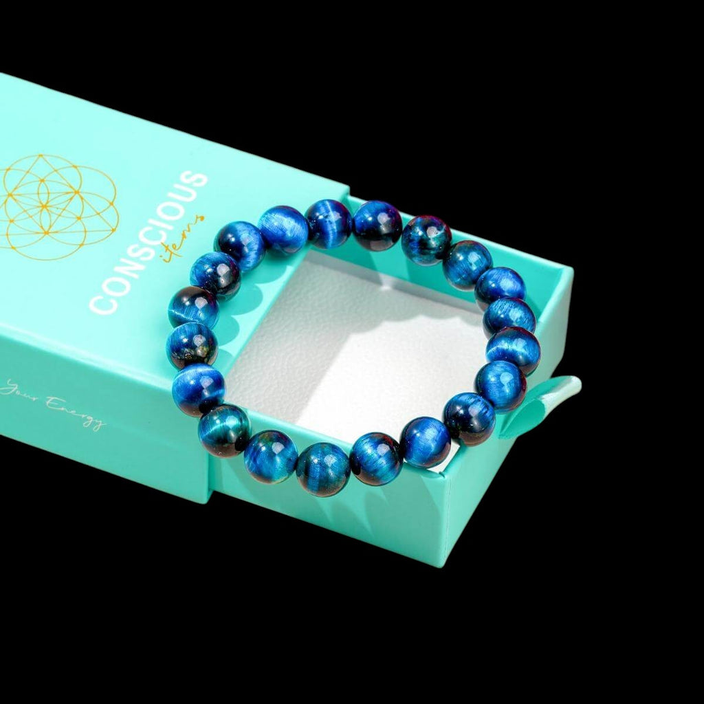Hawk’s Focus – Royal Blue Tiger’s Eye Bracelet by Conscious Items
