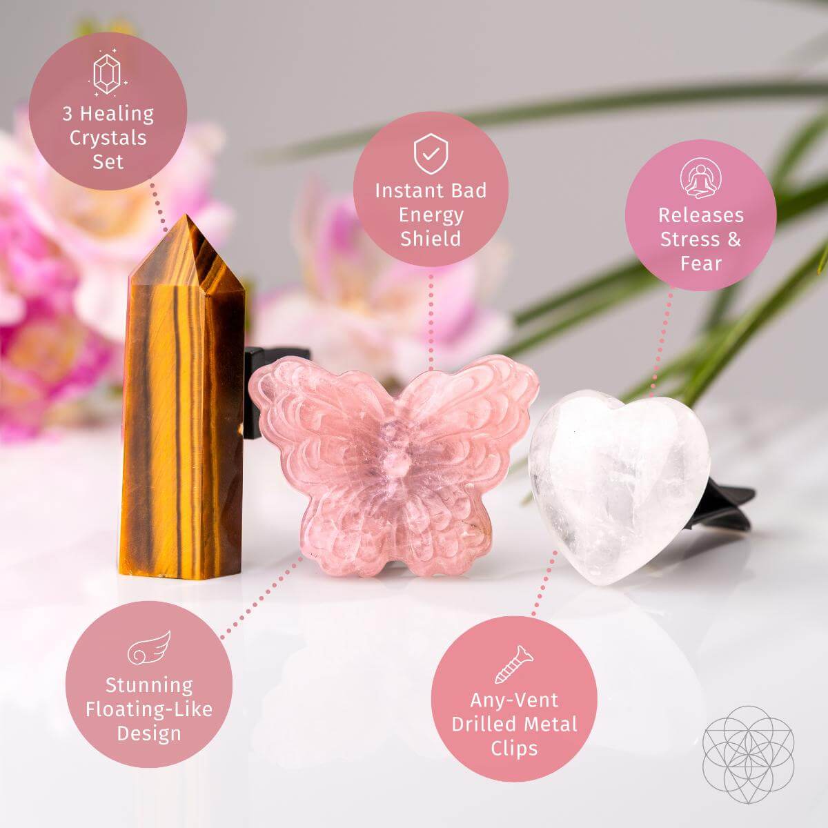 Healing Butterfly – Crystal Car Kit of Safety by Conscious Items
