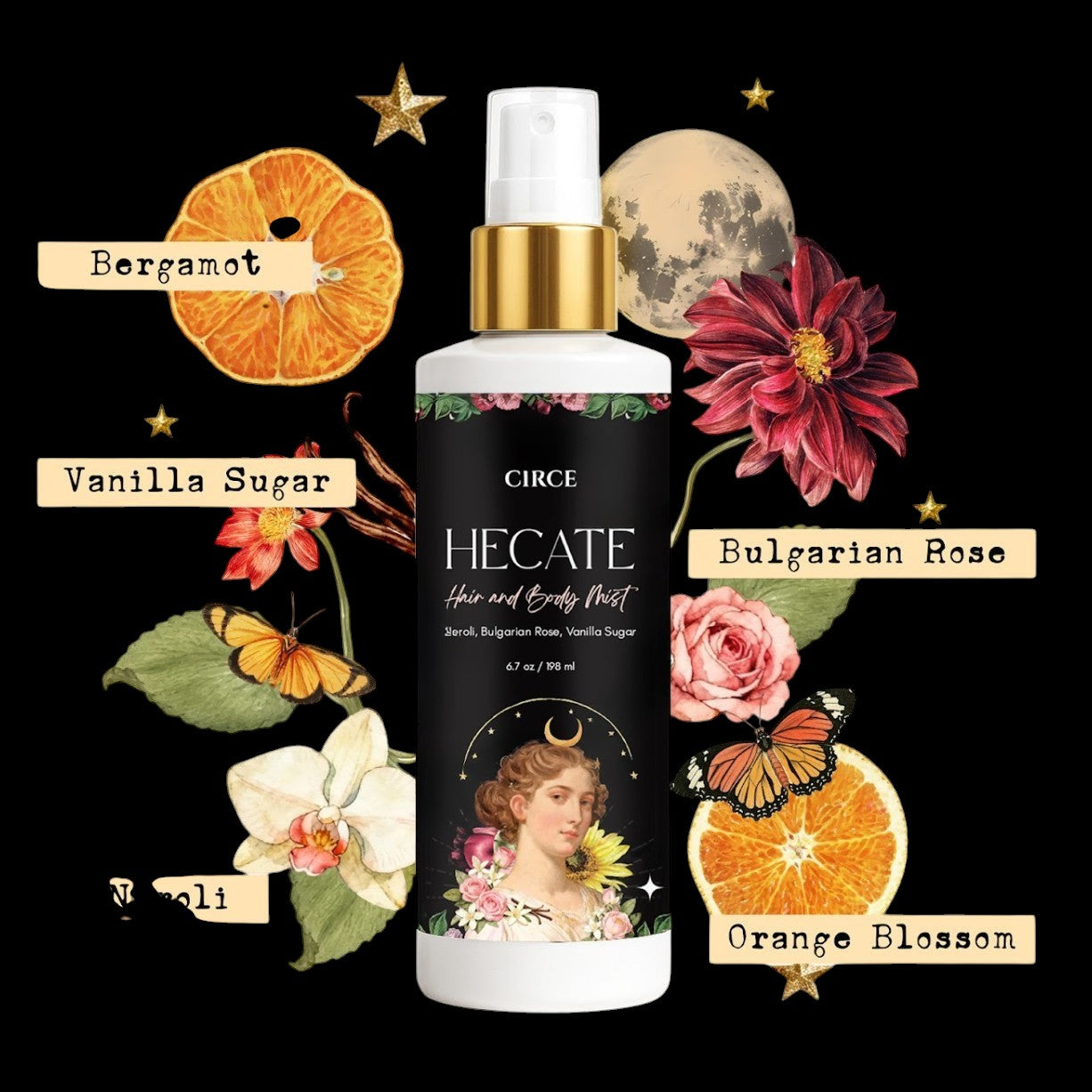 Hecate Hair & Body Mist – Neroli, Bulgarian Rose & Vanilla Sugar | 6.7 oz by Circe Boutique