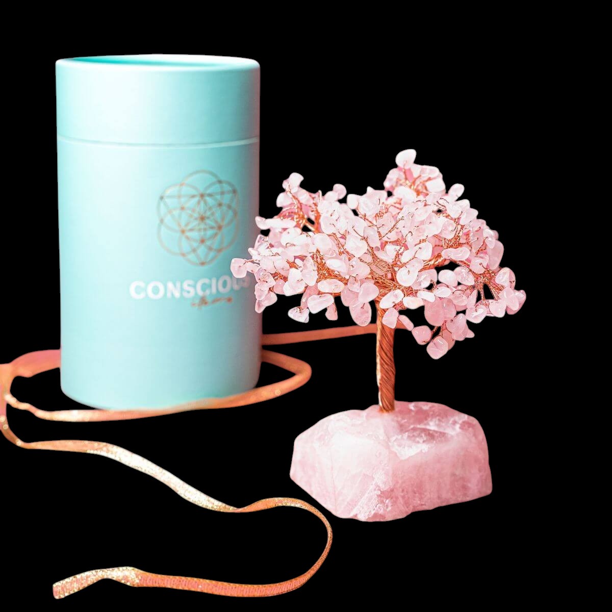 Home Sweet Home - Feng Shui Rose Quartz Tree by Conscious Items