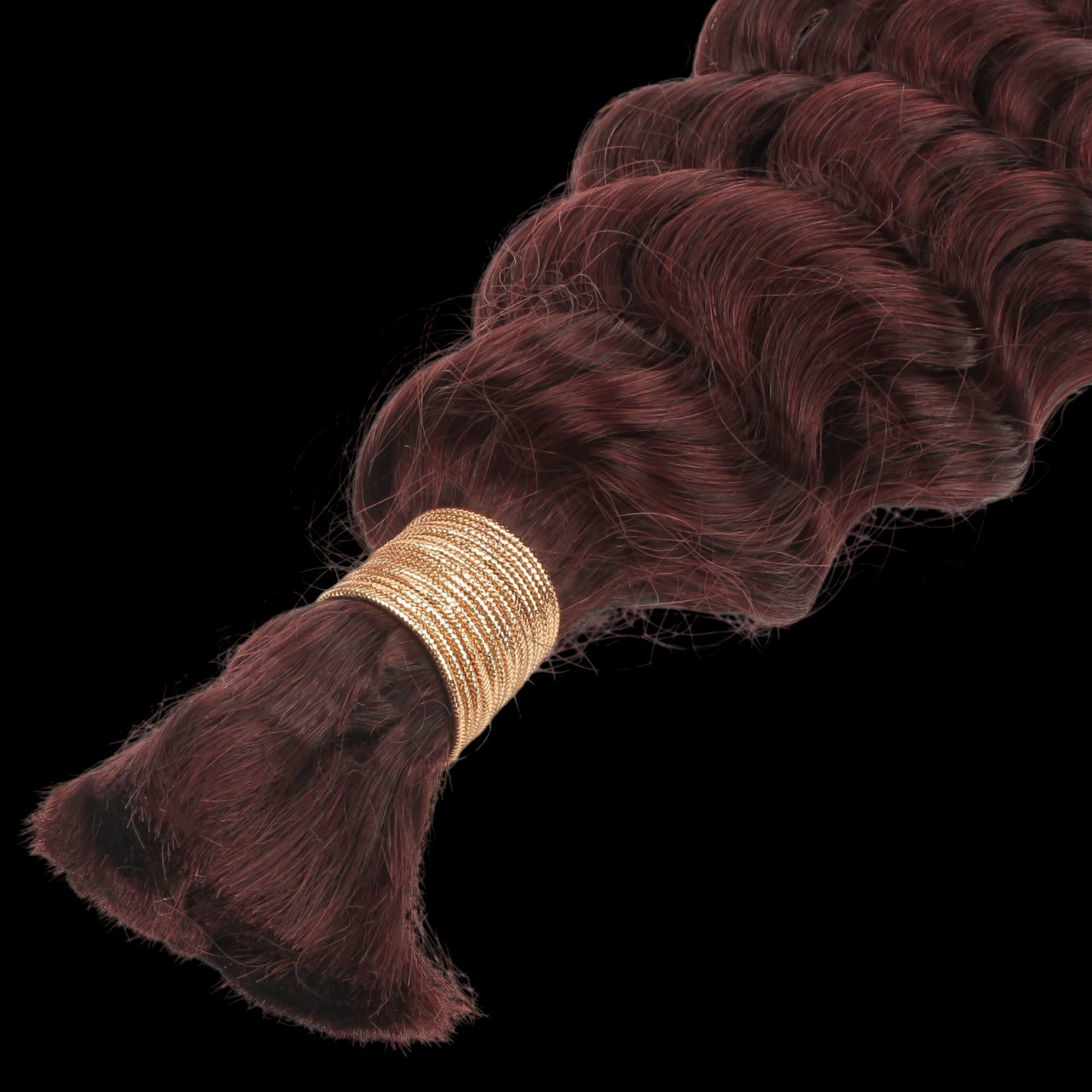 Burgundy Deep Wave Color 99J Bulk 100% Human Braiding Hair by Private Label