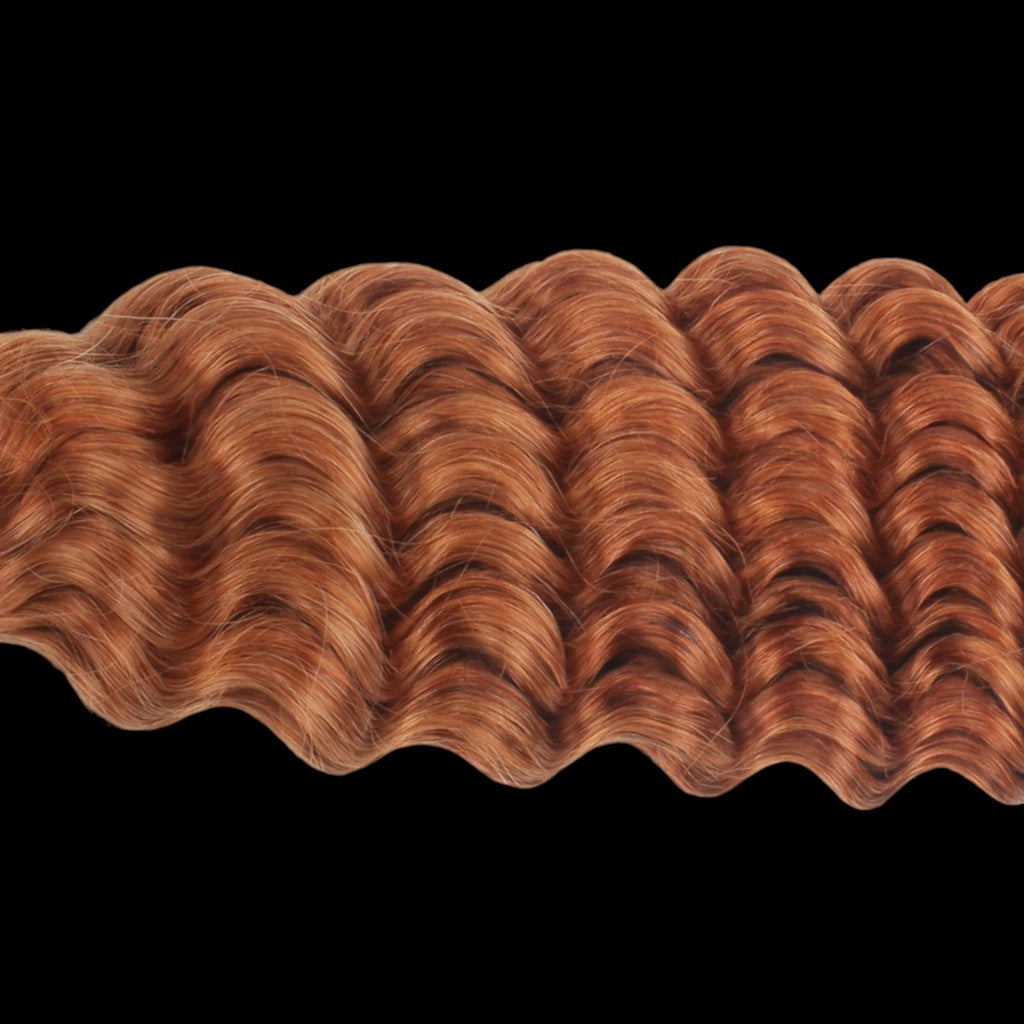 Copper Deep Wave Color 350 Bulk 100% Human Braiding Hair by Private Label