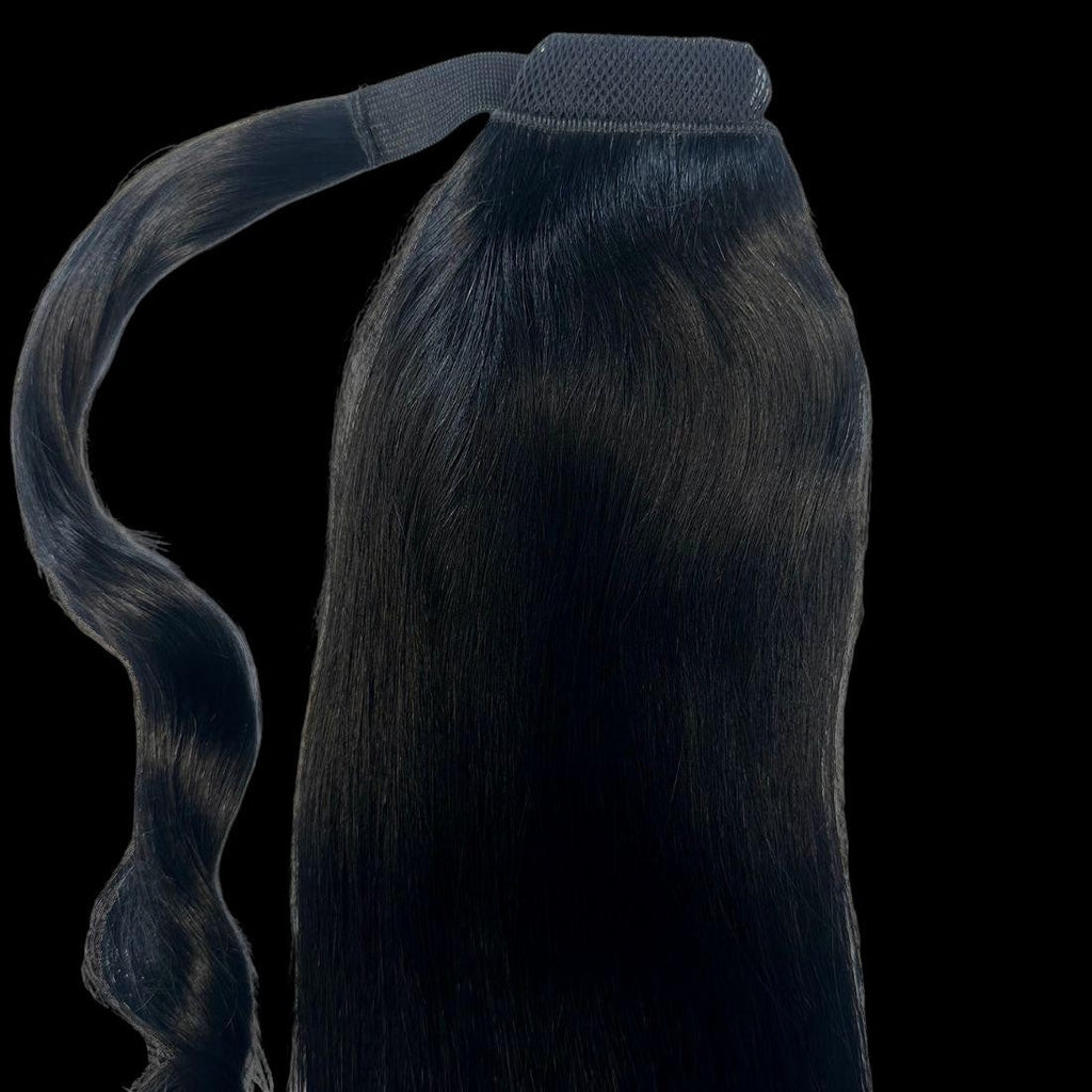 Jet Black 100% Human Hair Ponytail Extension by Private Label