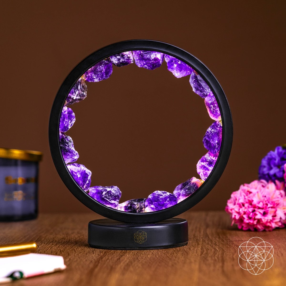 I Am At Peace - Spiritual Protection Amethyst Lamp - AetherLux.Shop
