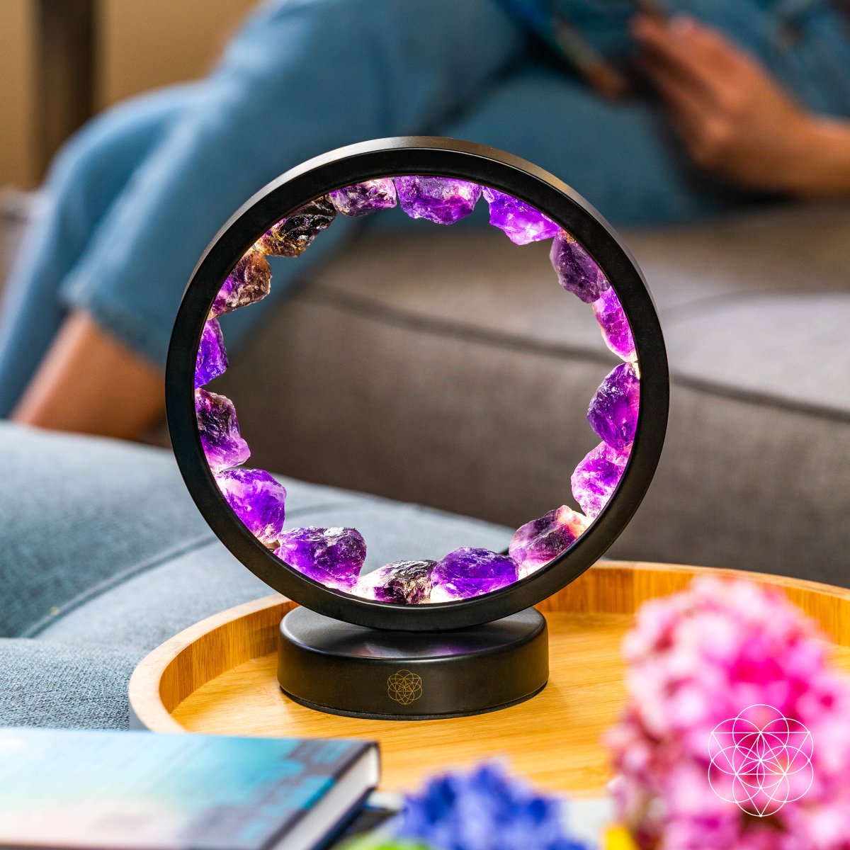 I Am At Peace - Spiritual Protection Amethyst Lamp - AetherLux.Shop