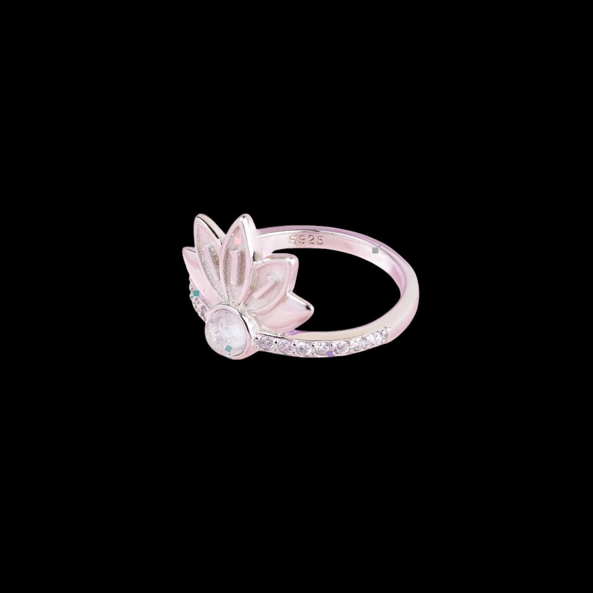 I Am Divinely Guided: 111 Angel Number Silver Lotus Ring by Conscious Items
