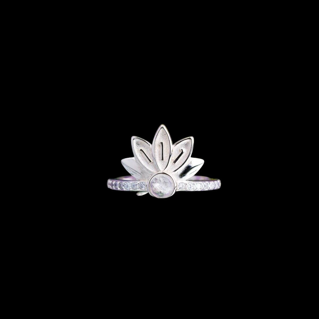 I Am Divinely Guided: 111 Angel Number Silver Lotus Ring by Conscious Items