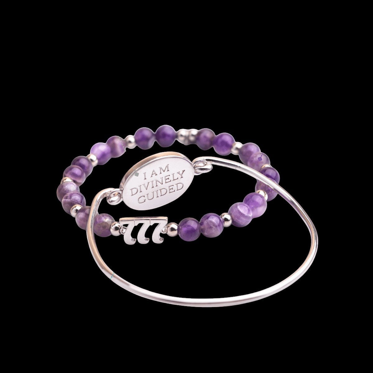 I Am Fortunate - 777 Lucky Amethyst Bracelet Set by Conscious Items