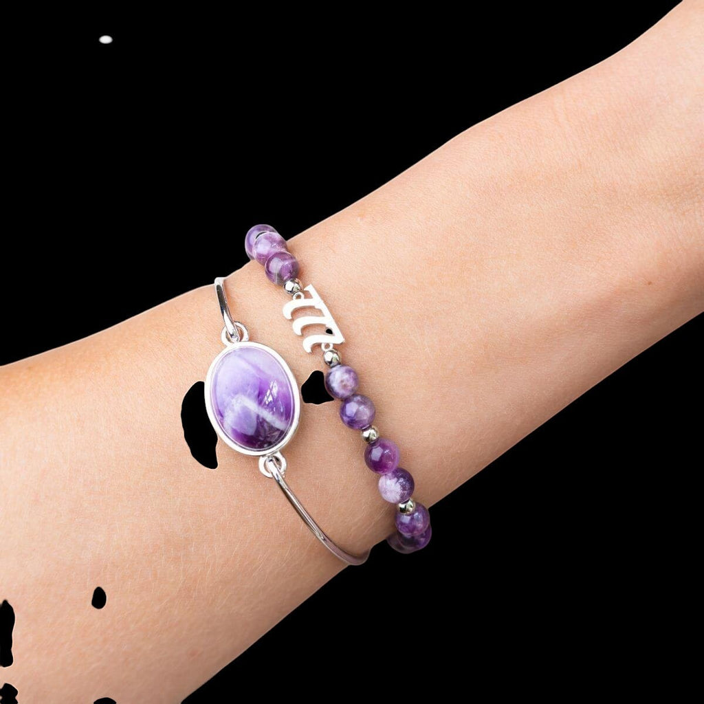 I Am Fortunate - 777 Lucky Amethyst Bracelet Set by Conscious Items
