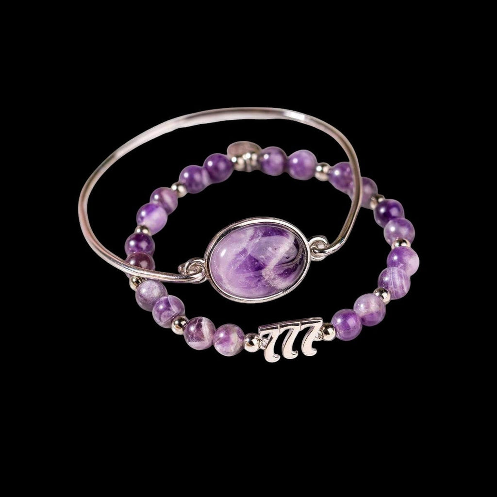 I Am Fortunate - 777 Lucky Amethyst Bracelet Set by Conscious Items