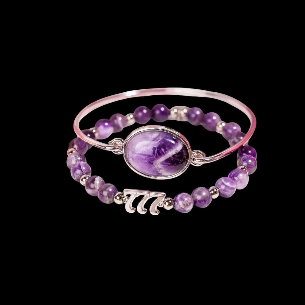 I Am Fortunate - 777 Lucky Amethyst Bracelet Set by Conscious Items