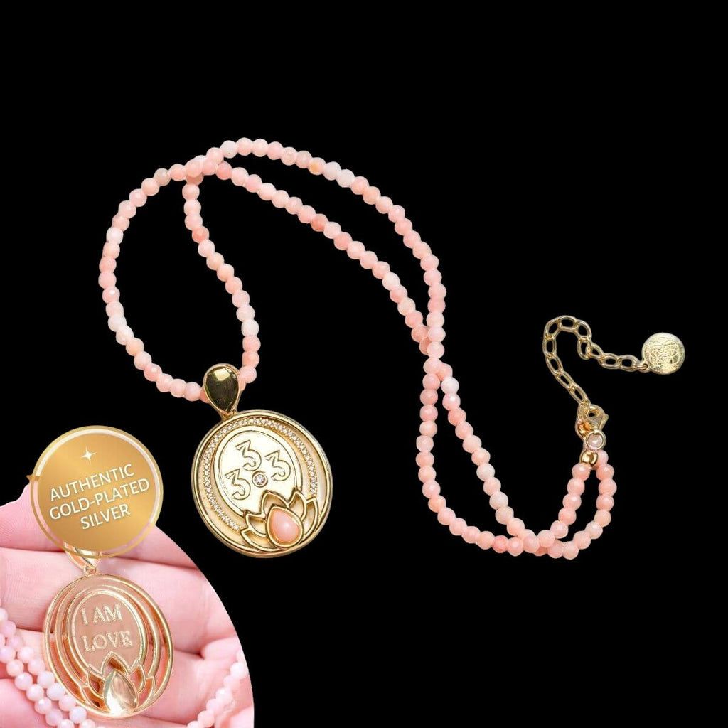 I Am Love - 333 Pink Opal Silver Necklace of True Love by Conscious Items