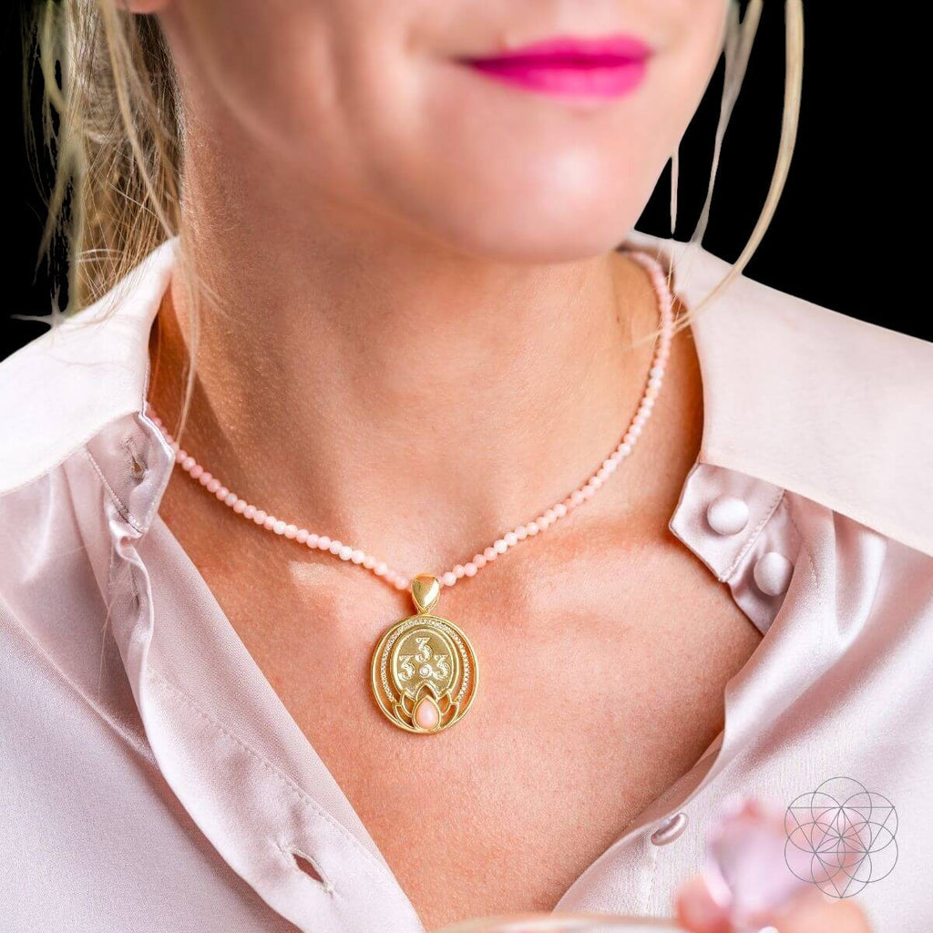 I Am Love - 333 Pink Opal Silver Necklace of True Love by Conscious Items