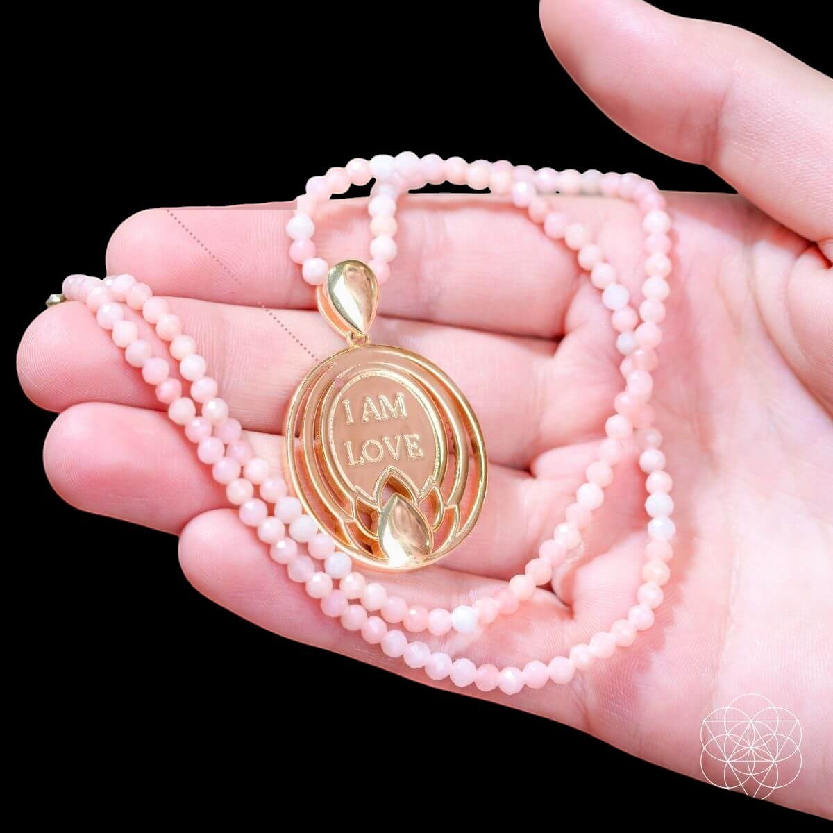 I Am Love - 333 Pink Opal Silver Necklace of True Love by Conscious Items