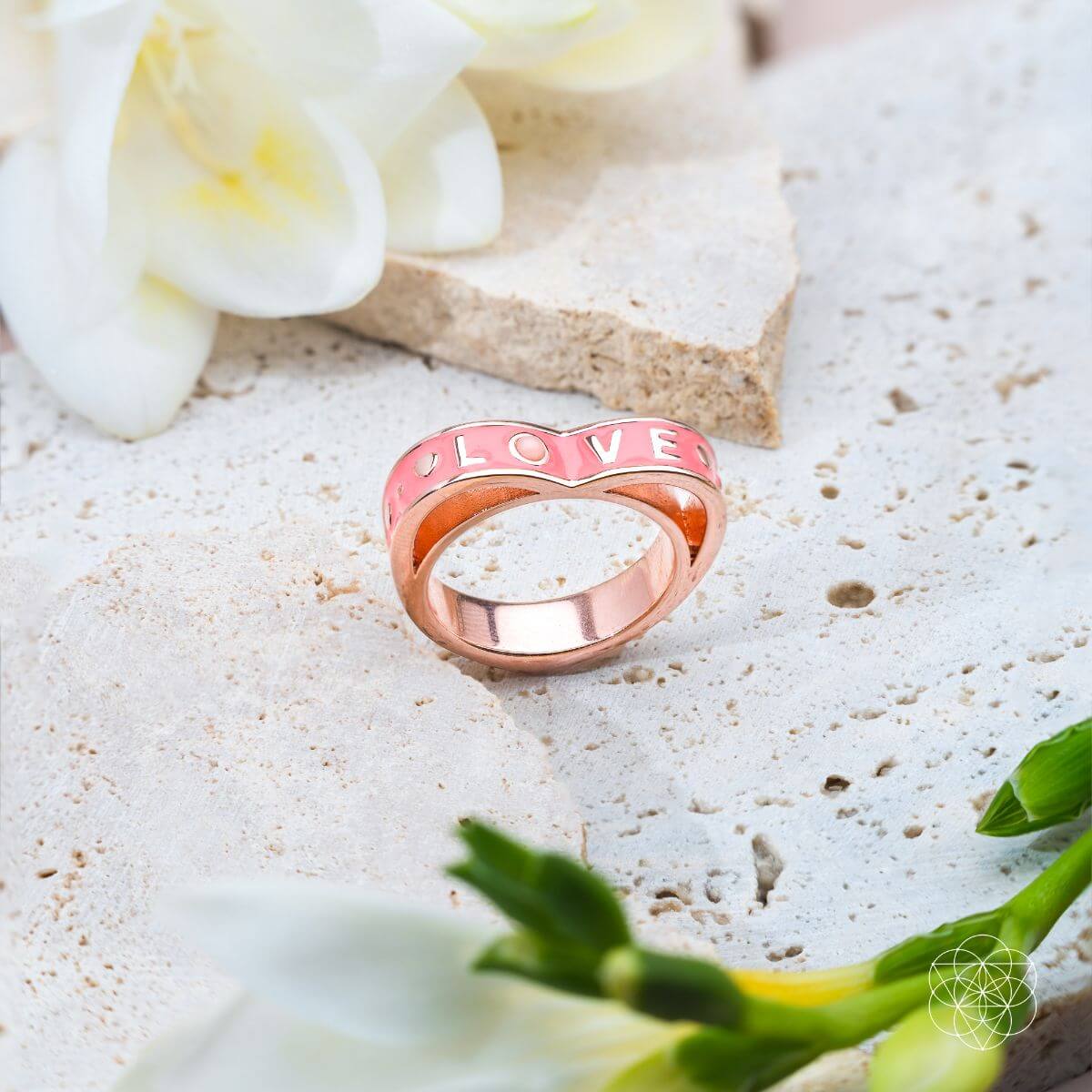 I Love My Life - Heart Awakening Pink Opal Ring by Conscious Items