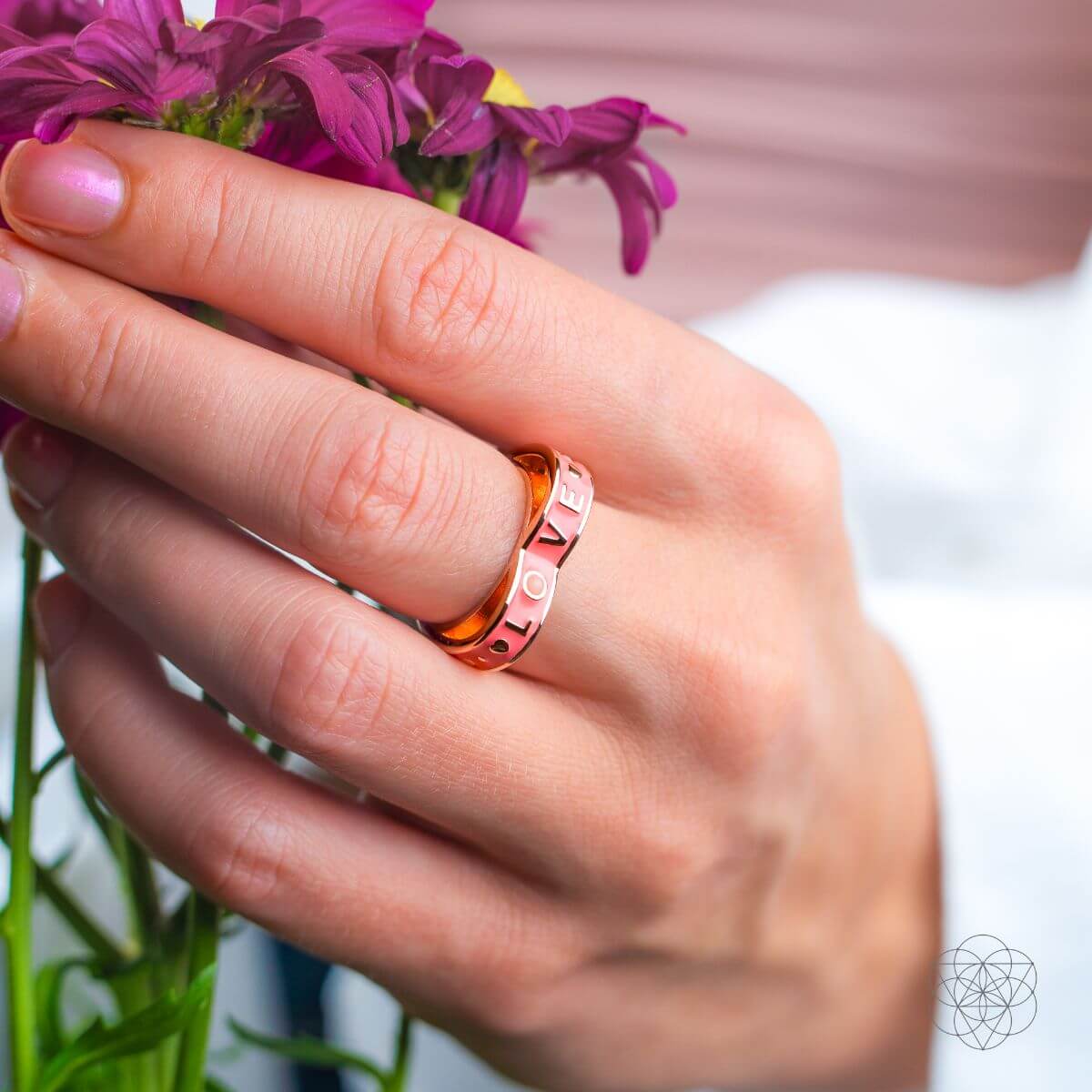 I Love My Life - Heart Awakening Pink Opal Ring by Conscious Items