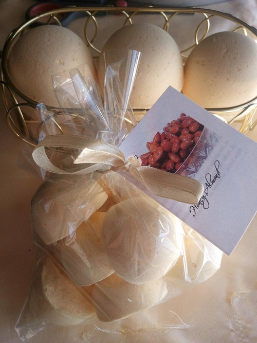 14 bath bombs in Honey Almond fragrance gift bag bath fizzies, ultra moisturizing for a luxurious bath by Spa Pure